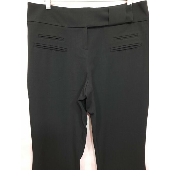 Vintage 90s Y2K Cache Mid Rise Bootcut Black Dress Pants Size L Stretch - Picture 3 of 11